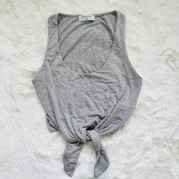 Aritzia Tie Front Tank Top Blouse XXS - Grey - Picture 1 of 4